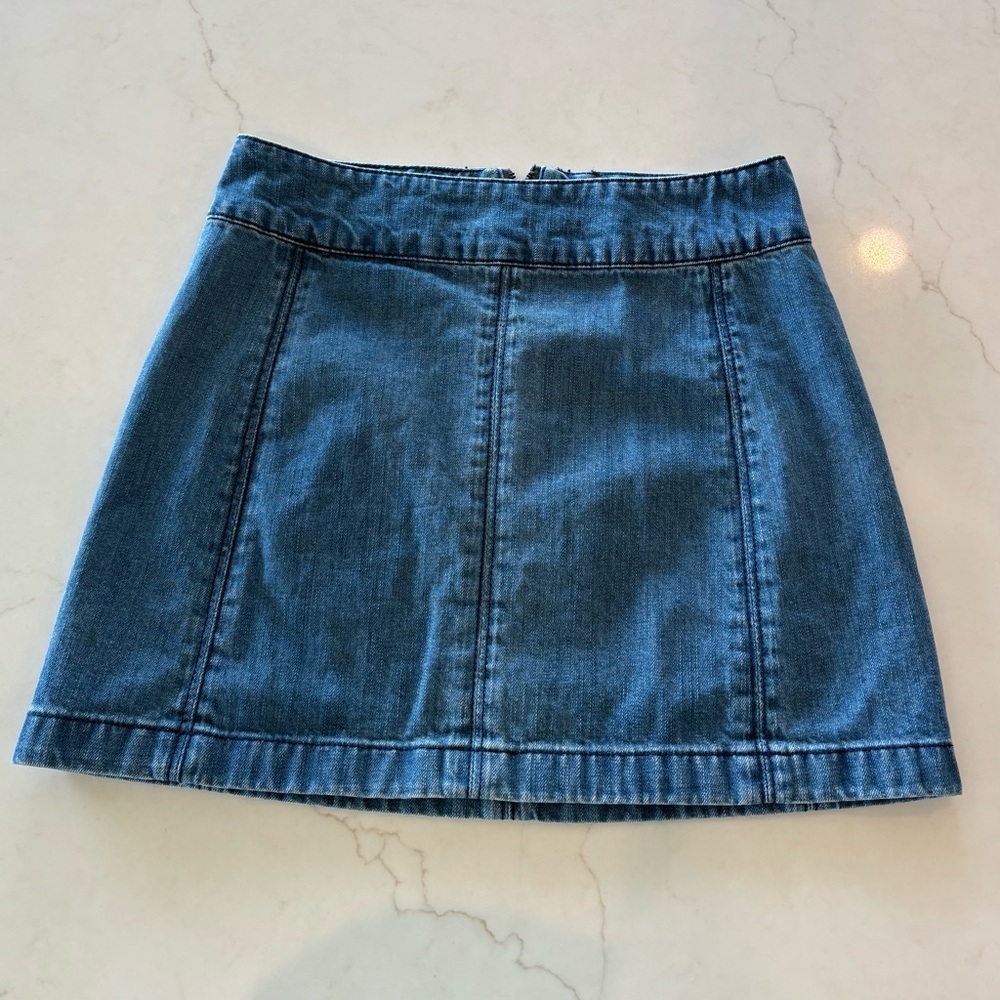 Free People Blue Denim Skirt size W6 - Picture 2 of 9